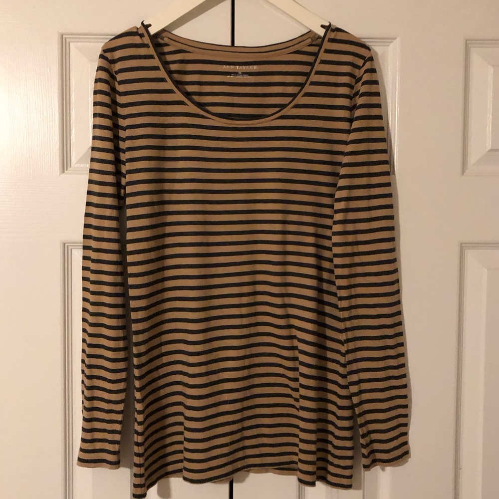 Ann Taylor Striped Long Sleeve Top